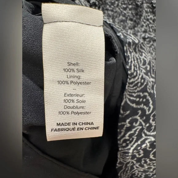 Cinq a Sept Annabel Silk Dress Black Printed Tiered Ruffle Georgette Size 8 NEW - Picture 8 of 9